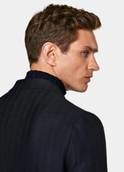 Navy Herringbone Havana Blazer -Cheap US Nice Clothes Store C23026 106