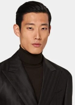 Dark Brown Herringbone Havana Blazer