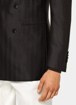 Dark Brown Herringbone Havana Blazer -Cheap US Nice Clothes Store C23029 103