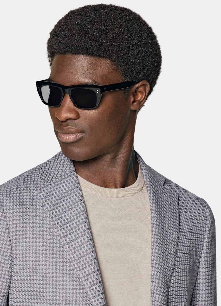 Purple Houndstooth Havana Blazer 1 Purple Houndstooth Havana Blazer