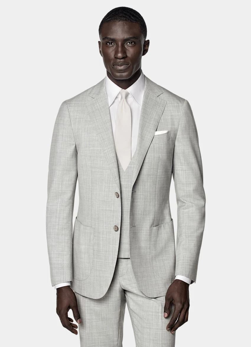 Light Grey Three-Piece Havana Suit 2 Light Grey Three-Piece Havana Suit - Image 2