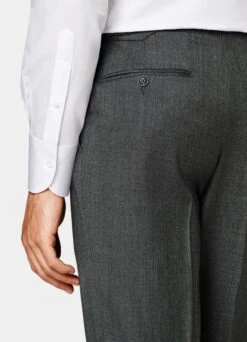 Dark Grey Bird's Eye Havana Suit -Cheap US Nice Clothes Store C8444 S 109