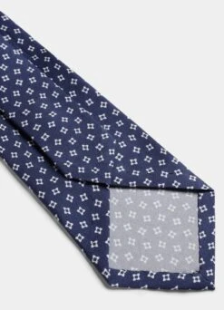 Navy Flower Tie