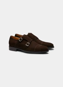 Dark Brown Double Monk Strap -Cheap US Nice Clothes Store FW1003 31