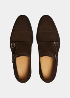 Dark Brown Double Monk Strap -Cheap US Nice Clothes Store FW1003 32