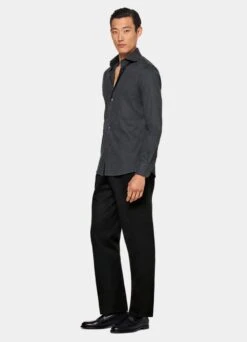 Dark Grey Slim Fit Shirt -Cheap US Nice Clothes Store H6402 104