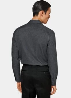 Dark Grey Slim Fit Shirt -Cheap US Nice Clothes Store H6402 105