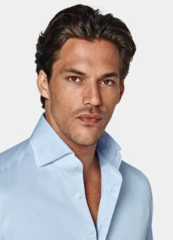 Light Blue Poplin Slim Fit Shirt