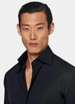 Navy Poplin Extra Slim Fit Shirt