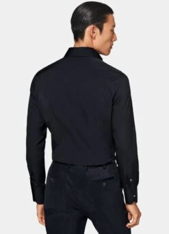 Navy Poplin Extra Slim Fit Shirt -Cheap US Nice Clothes Store H6595ESF 105