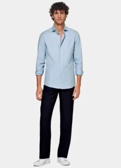 Light Blue Slim Fit Shirt -Cheap US Nice Clothes Store H6600 104