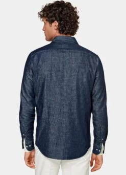 Blue Slim Fit Shirt -Cheap US Nice Clothes Store H6610 105