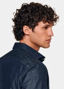 Blue Slim Fit Shirt -Cheap US Nice Clothes Store H6610 106