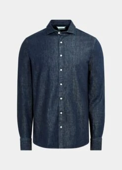 Blue Slim Fit Shirt -Cheap US Nice Clothes Store H6610 25