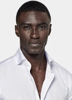 Purple Striped Poplin Extra Slim Fit Shirt