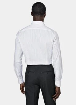 Purple Striped Poplin Extra Slim Fit Shirt -Cheap US Nice Clothes Store H6684ESF 105