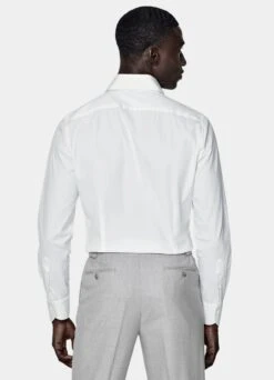 White Poplin Extra Slim Fit Shirt -Cheap US Nice Clothes Store H6692ESF 105