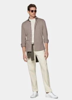 Light Brown Extra Slim Fit Shirt -Cheap US Nice Clothes Store H6715ESF 104