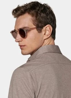 Light Brown Extra Slim Fit Shirt -Cheap US Nice Clothes Store H6715ESF 106