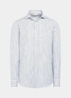 Navy Striped Slim Fit Shirt 13 Navy Striped Slim Fit Shirt -Cheap US Nice Clothes Store H6722 25