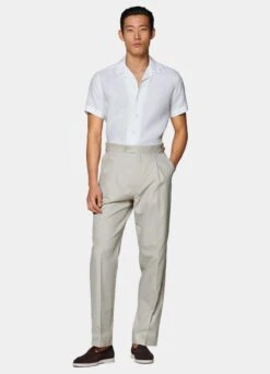 White Camp Collar Slim Fit Shirt 11 White Camp Collar Slim Fit Shirt -Cheap US Nice Clothes Store H6731 104