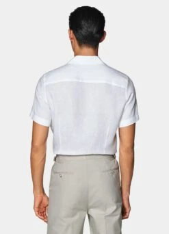 White Camp Collar Slim Fit Shirt 12 White Camp Collar Slim Fit Shirt -Cheap US Nice Clothes Store H6731 105
