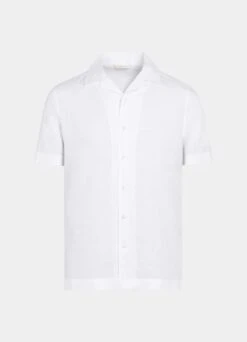 White Camp Collar Slim Fit Shirt 15 White Camp Collar Slim Fit Shirt -Cheap US Nice Clothes Store H6731 25