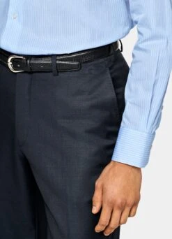 Blue Striped Poplin Slim Fit Shirt 10 Blue Striped Poplin Slim Fit Shirt -Cheap US Nice Clothes Store H6880 103