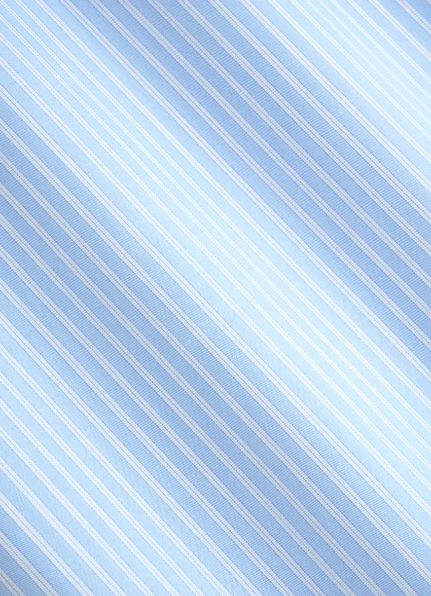 Blue Striped Poplin Slim Fit Shirt 7 Blue Striped Poplin Slim Fit Shirt - Image 7