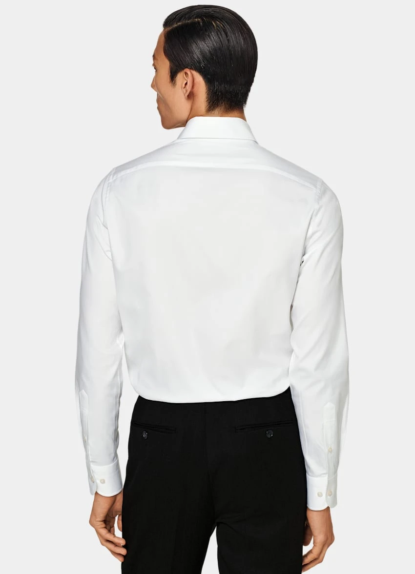 White Large Classic Collar Slim Fit Shirt 5 White Large Classic Collar Slim Fit Shirt - Image 5