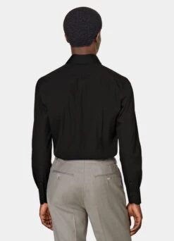 Dark Brown Poplin Extra Slim Fit Shirt -Cheap US Nice Clothes Store H6886ESF 105