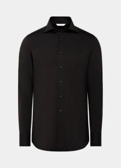 Dark Brown Poplin Extra Slim Fit Shirt -Cheap US Nice Clothes Store H6886ESF 25