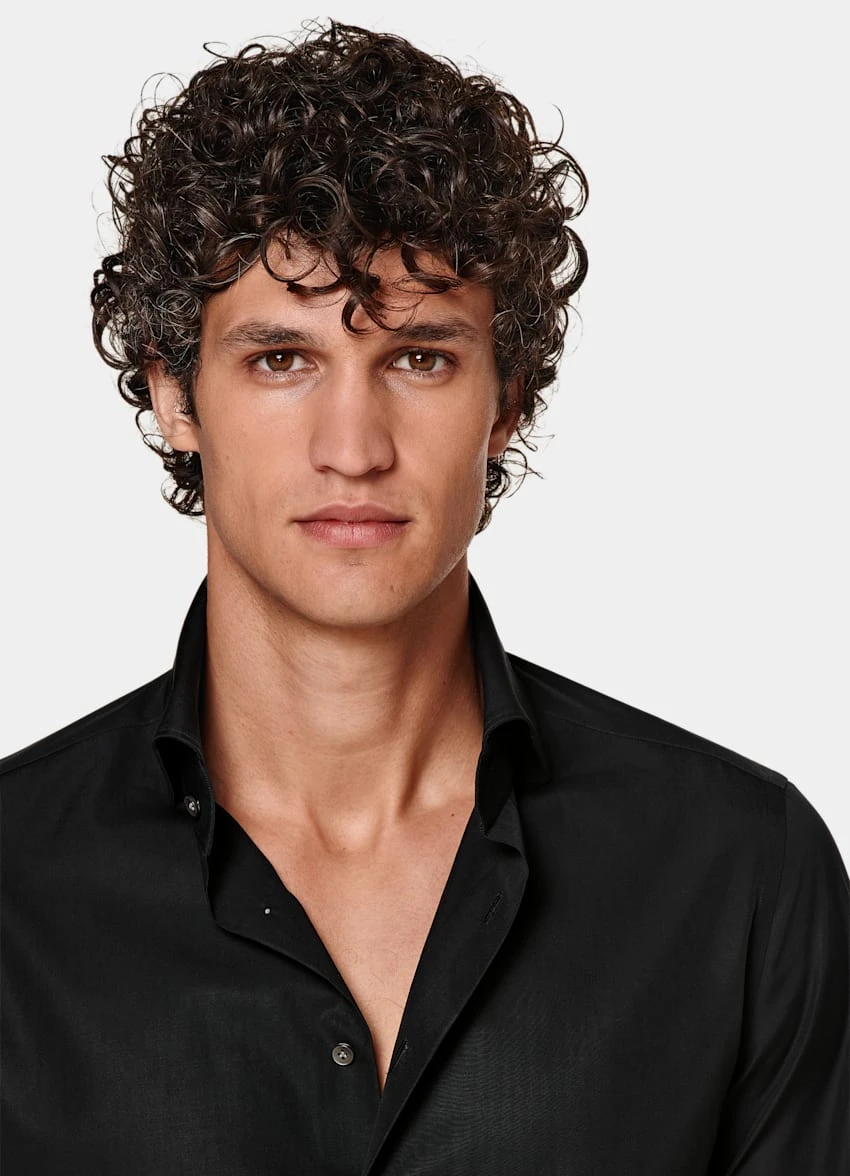 Black Poplin Slim Fit Shirt 1 Black Poplin Slim Fit Shirt