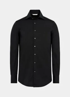Black Poplin Slim Fit Shirt 15 Black Poplin Slim Fit Shirt -Cheap US Nice Clothes Store H6887 25