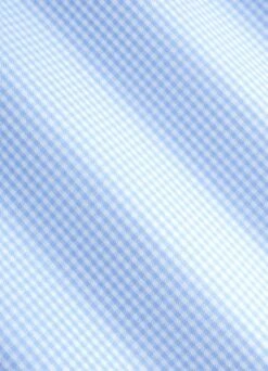 Light Blue Checked Twill Slim Fit Shirt -Cheap US Nice Clothes Store H6891 23