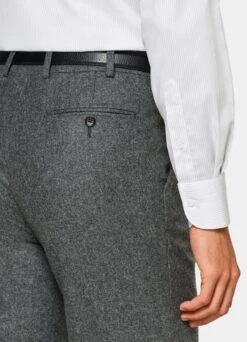 Grey Striped Twill Slim Fit Shirt -Cheap US Nice Clothes Store H6893 103