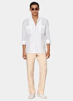 White Safari Shirt -Cheap US Nice Clothes Store H6901 104
