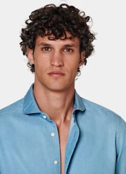 Mid Blue Slim Fit Shirt