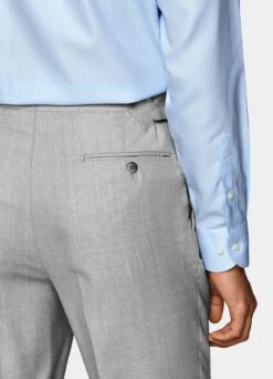 Light Blue Royal Oxford Slim Fit Shirt -Cheap US Nice Clothes Store H9304 103