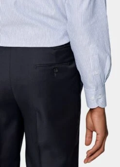 Navy Striped Royal Oxford Slim Fit Shirt -Cheap US Nice Clothes Store H9309 103