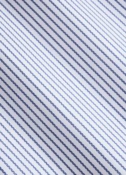 Navy Striped Royal Oxford Slim Fit Shirt -Cheap US Nice Clothes Store H9309 23