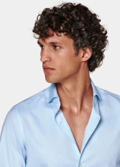 Light Blue Twill Extra Slim Fit Shirt