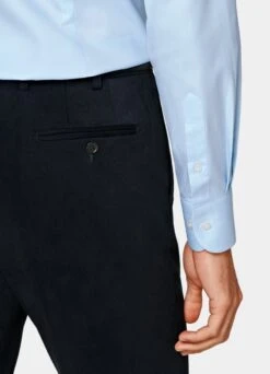 Light Blue Twill Extra Slim Fit Shirt -Cheap US Nice Clothes Store H9392ESF 103