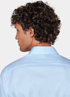 Light Blue Twill Extra Slim Fit Shirt -Cheap US Nice Clothes Store H9392ESF 106