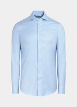 Light Blue Twill Extra Slim Fit Shirt -Cheap US Nice Clothes Store H9392ESF 25