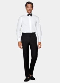 White Twill Slim Fit Tuxedo Shirt 11 White Twill Slim Fit Tuxedo Shirt -Cheap US Nice Clothes Store H9397 104