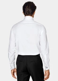 White Twill Slim Fit Tuxedo Shirt 12 White Twill Slim Fit Tuxedo Shirt -Cheap US Nice Clothes Store H9397 105
