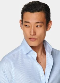 Light Blue Striped Oxford Extra Slim Fit Shirt