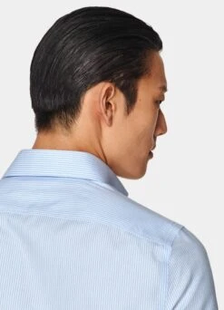 Light Blue Striped Oxford Extra Slim Fit Shirt -Cheap US Nice Clothes Store H9408ESF 126