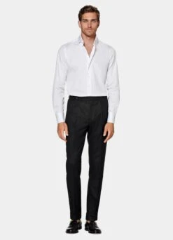 White Twill Slim Fit Shirt -Cheap US Nice Clothes Store H9456 104